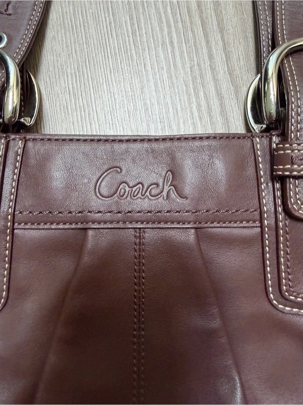 Coach Vintage SoHo Pleated Hobo Bag Espresso Brown Silver Slouchy Leather Y2K
